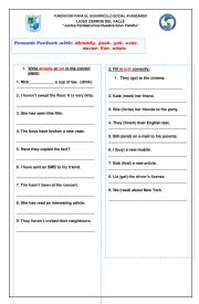 English Worksheet: present perfect
