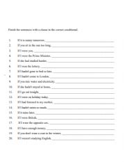 English Worksheet: SECOND CONDITIONAL