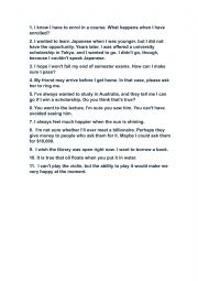 English Worksheet: Situations to make conditional sentences