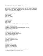English Worksheet: PENGUIN LEVEL 2 GRADED READER: The Mummy Returns 