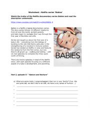 English Worksheet: Netflix babies nature vs. nurture
