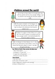 English Worksheet: Children around the world