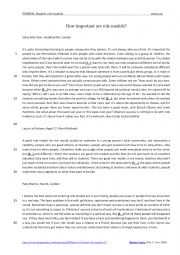 English Worksheet: Role models - Reading and writing activity