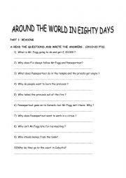 English Worksheet: There is there are Around the world in 80 days