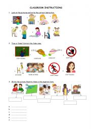 English Worksheet: Classroom instructions 