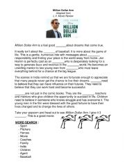 English Worksheet: Million Dollar Arm