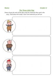 English Worksheet: 3 little pigs
