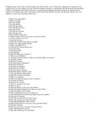 English Worksheet: KING ARTHUR AND THE KNIGHTS OF THE ROUND TABLE. Penguin Reader Level 2