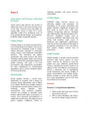 English Worksheet: Social Justice and Activism: Addressing Key Issues