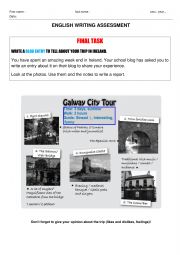 English Worksheet: Visit Ireland blog entry