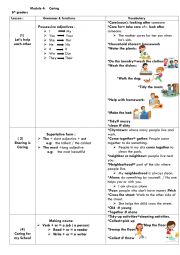 English Worksheet: Revision of unit 4 6th form Basic Education