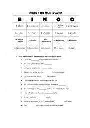 English Worksheet: Bingo Places