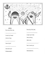 English Worksheet: Hello lyrics song