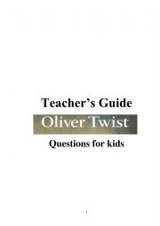 English Worksheet: Oliver Twist -Teachers notes