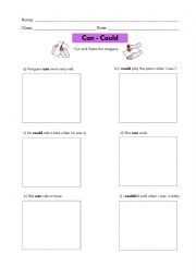 English Worksheet: Can Could UDL