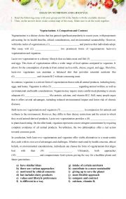 English Worksheet: Fill in the Blanks - Essay on Nutrition and Lifestyle