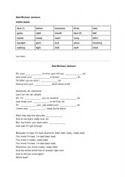 English Worksheet: BAD by Michael Jackson