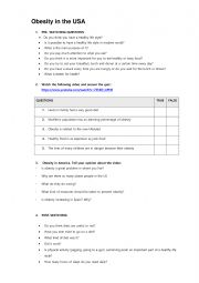 English Worksheet: Obesity in the USA