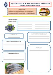 English Worksheet: PROJECT ABOUT PERUVIAN FOOD