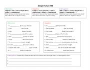 English Worksheet: Simple Future Will