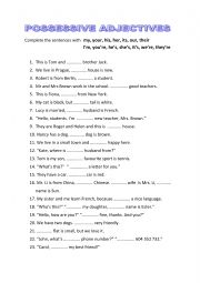 English Worksheet: possesive adjectives