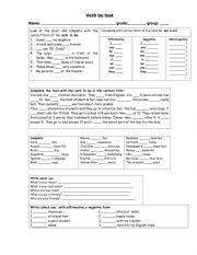 English Worksheet: test verb be