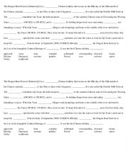 English Worksheet: CHINA�S DRAGON BOAT FESTIVAL