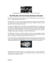 English Worksheet: Holocaust Remembrance Day