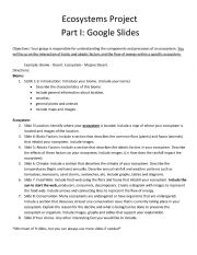 English Worksheet: Ecosystems Project- Slide Directions 