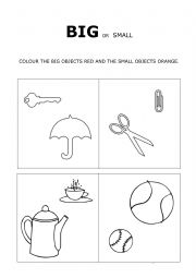 English Worksheet: BIG or SMALL