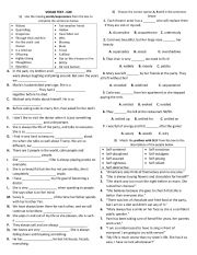 English Worksheet: CAE Vocabulary Quiz