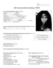 English Worksheet: All I Got, by Amel Larrieux