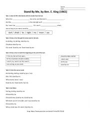 English Worksheet: Stand By Me, Ben E. King