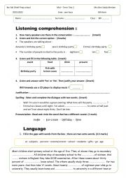 English Worksheet: 8th form Mid Term Test 2