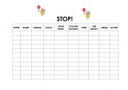 English Worksheet: Stop - categories game