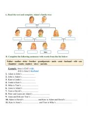 Family members worksheet