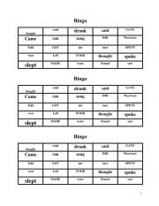 English Worksheet: BINGO