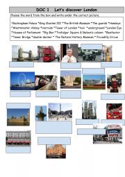 English Worksheet: Let�s discover London