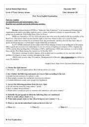 English worksheet: suitable for 2nd year classes common streams