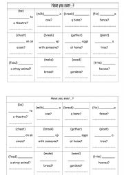English Worksheet: Have you ever...?
