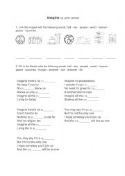English Worksheet: Imagine by John Lennon