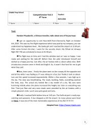 English Worksheet: End of term test 2 8th form