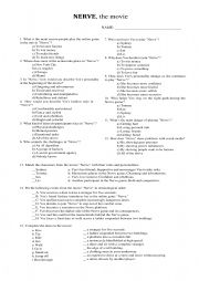 English Worksheet: Nerve, the movie