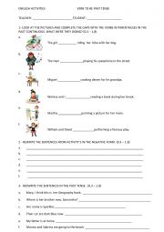 English Worksheet: PAST TO BE 