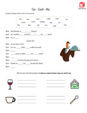 English Worksheet: Can, Could, May