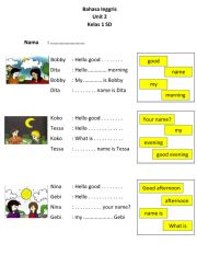 English Worksheet: greetings