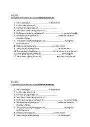 English Worksheet: reflexive pronouns - exercise