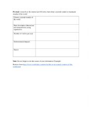 English Worksheet: Online Research about a natural wonder or manmade wonder of the world