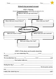 School Trip Recount planning and Writing activity (two difficulty levels)