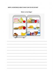 English Worksheet: whats in the fridge